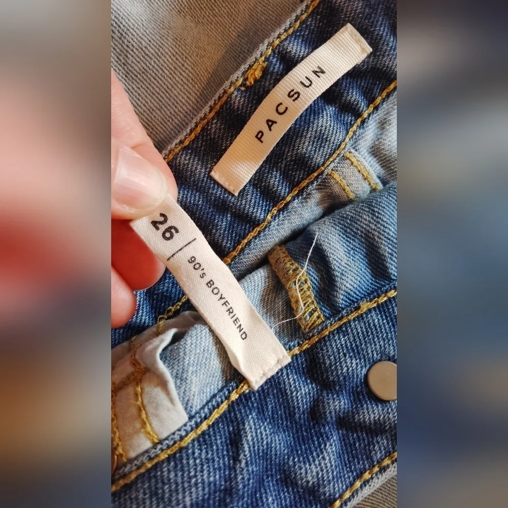 PacSun Women's Dual Blue Straight Leg Jeans 90's Boyfriend!